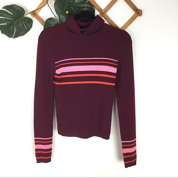 Free People | Aspen Striped Turtleneck Sweater Sm - Picture 3 of 7